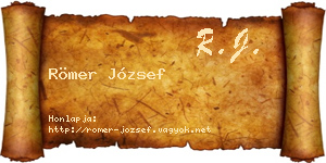 Römer József névjegykártya
